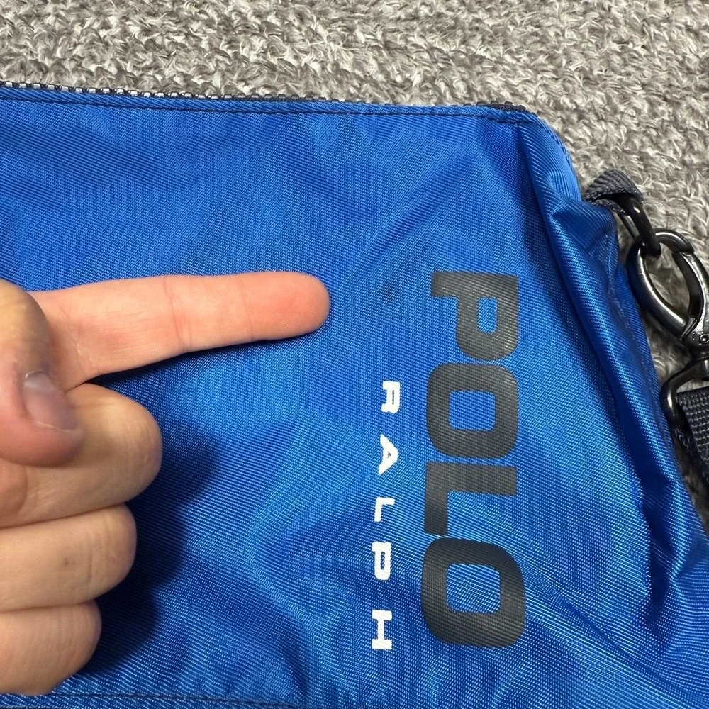 Polo Sport Ralph Lauren Expandable Shoulder Bag Blue Black‎ Nylon Crossbody
